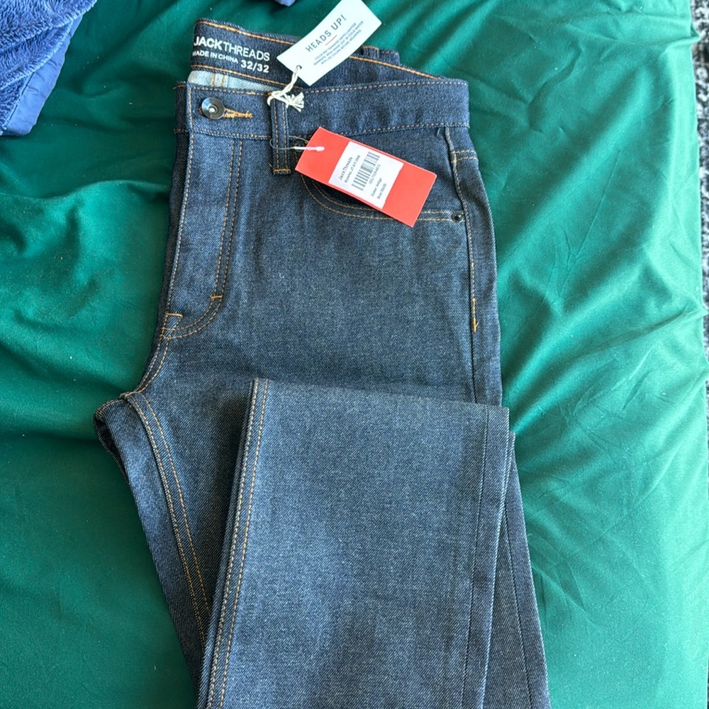 Jackthreads NWT selvedge slim indigo jeans 32x32